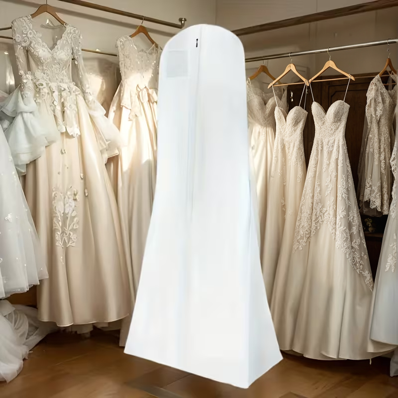 White Breathable Gusset Bridal Dress Bag