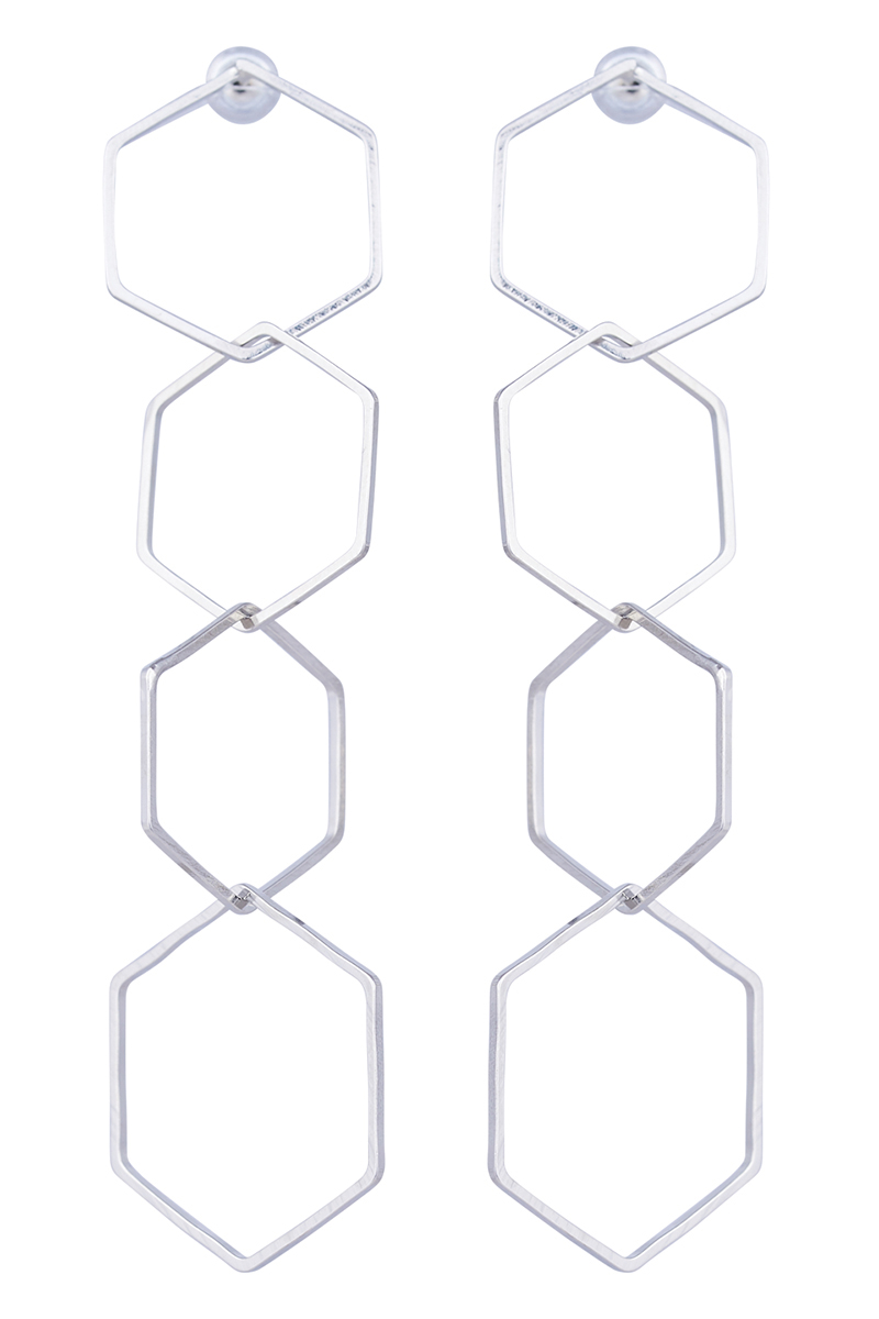 PROVENCE HEX EARRING - Silver